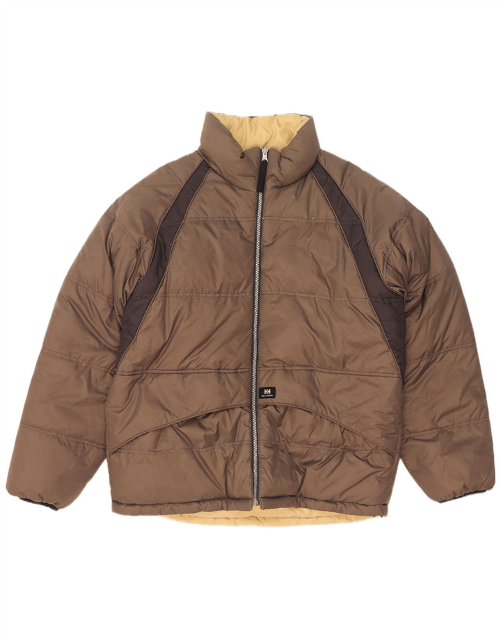 Giacca imbottita reversibile da uomo Helly Hansen UK 38 Nylon marrone medio