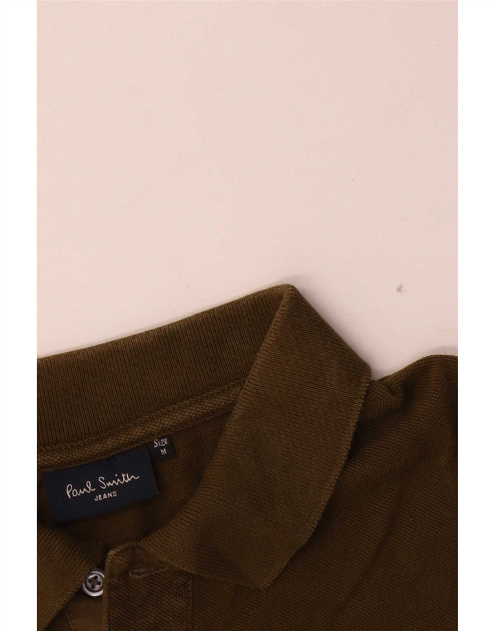 Polo da uomo a maniche lunghe Paul Smith in cotone kaki medio