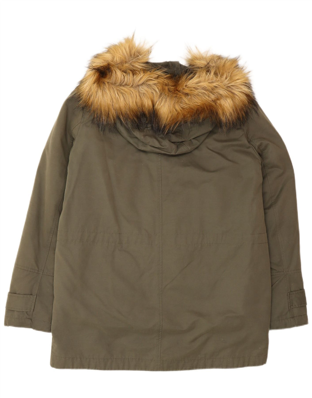 Parka oversize con cappuccio da donna Zara UK 10 piccolo poliestere kaki