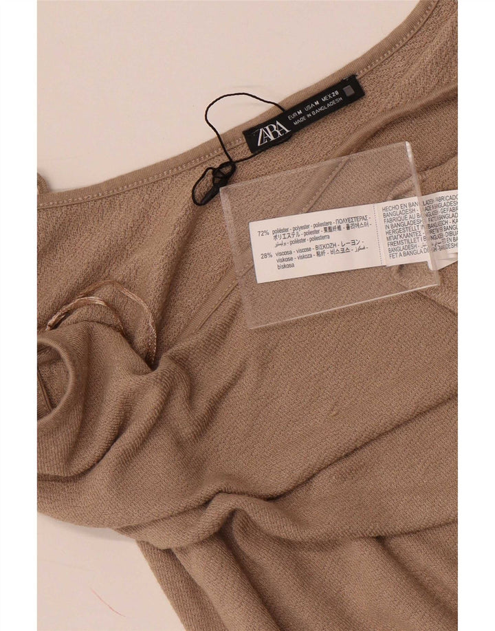 Maxi prendisole Zara da donna UK 12 Poliestere beige medio
