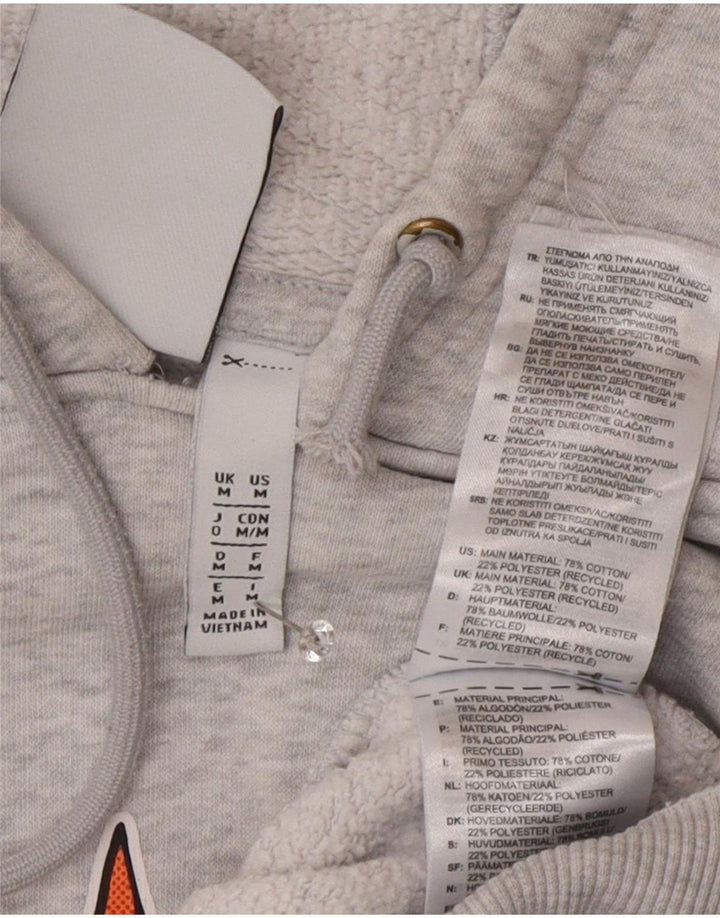Felpa con cappuccio grafica da uomo Adidas in cotone grigio medio