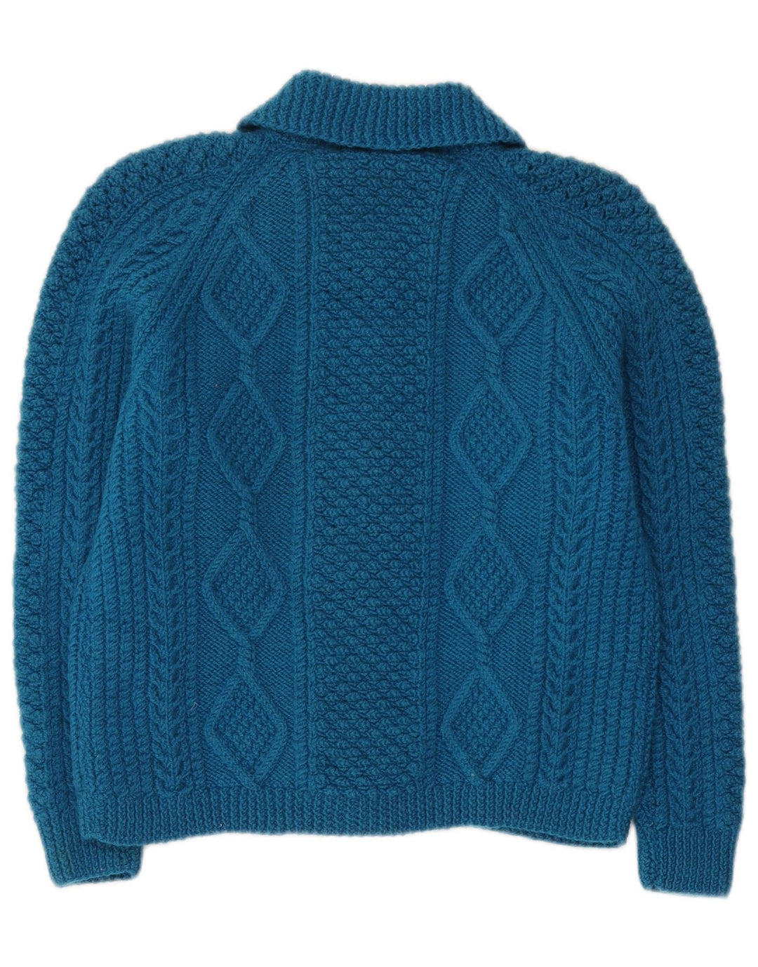Maglione cardigan da donna vintage UK 10 piccolo blu