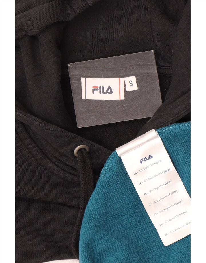 Felpa con cappuccio da uomo Fila piccola in cotone color block multicolore