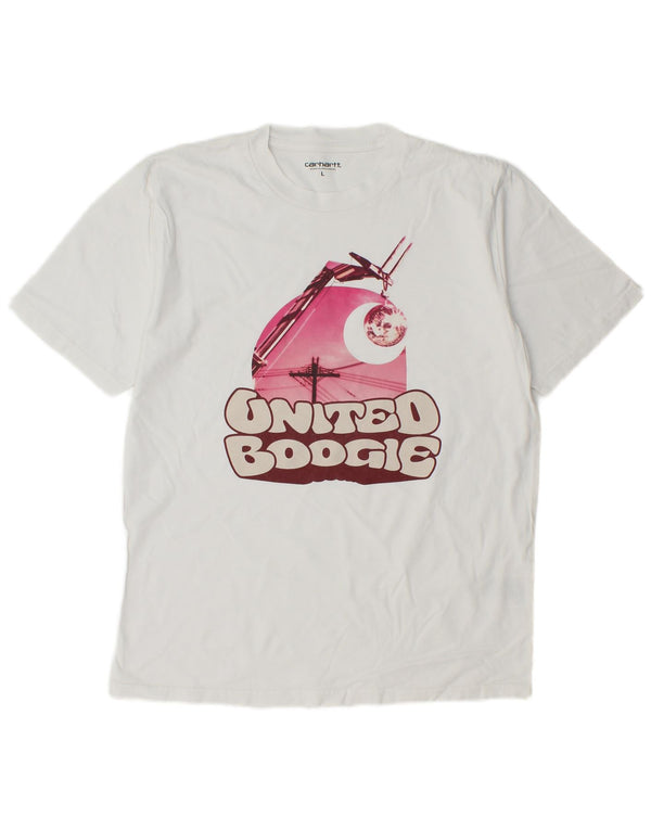 CARHARTT T-shirt grafica da uomo grande in cotone bianco