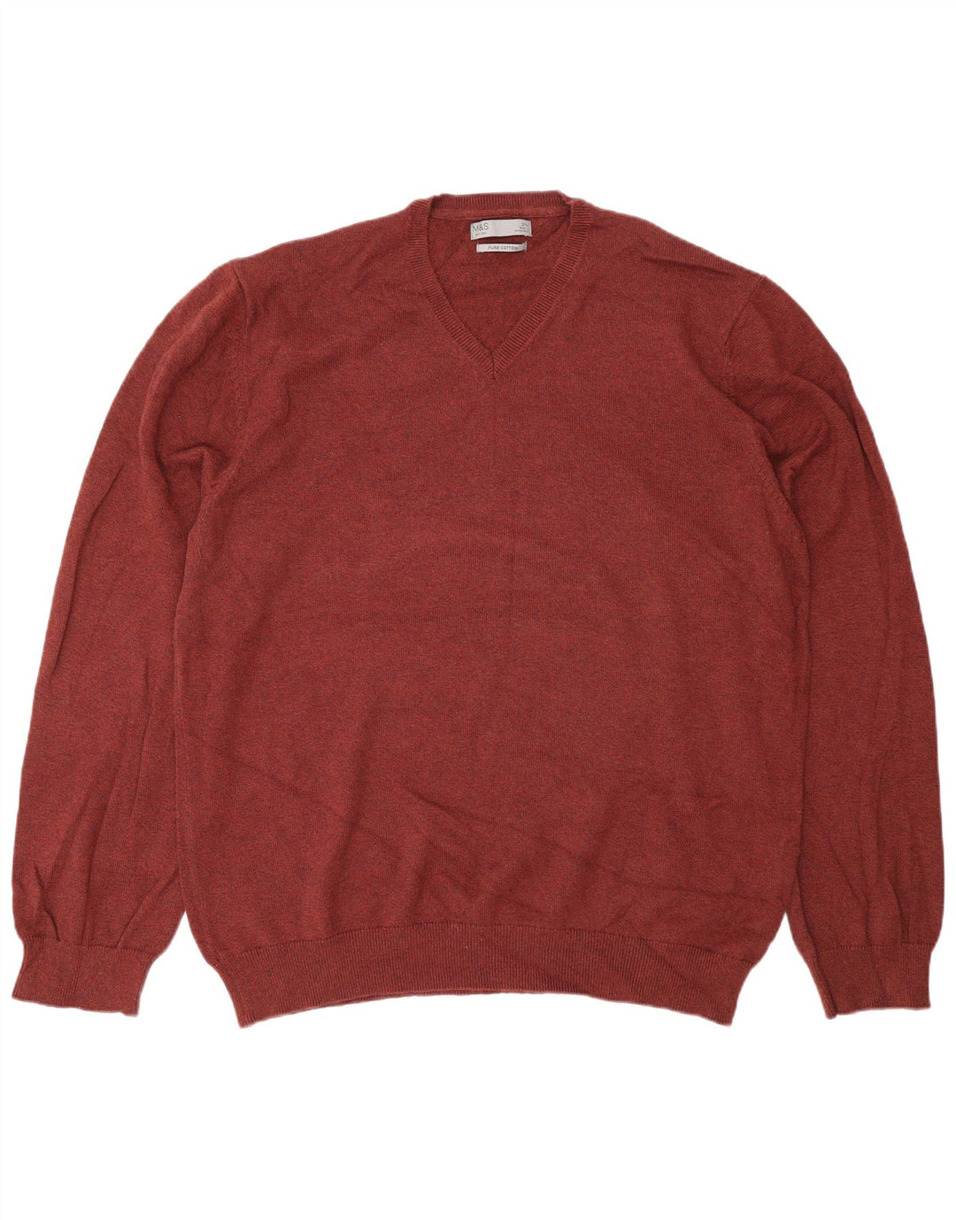 Maglione da uomo con scollo a V Marks & Spencer 2XL cotone marrone
