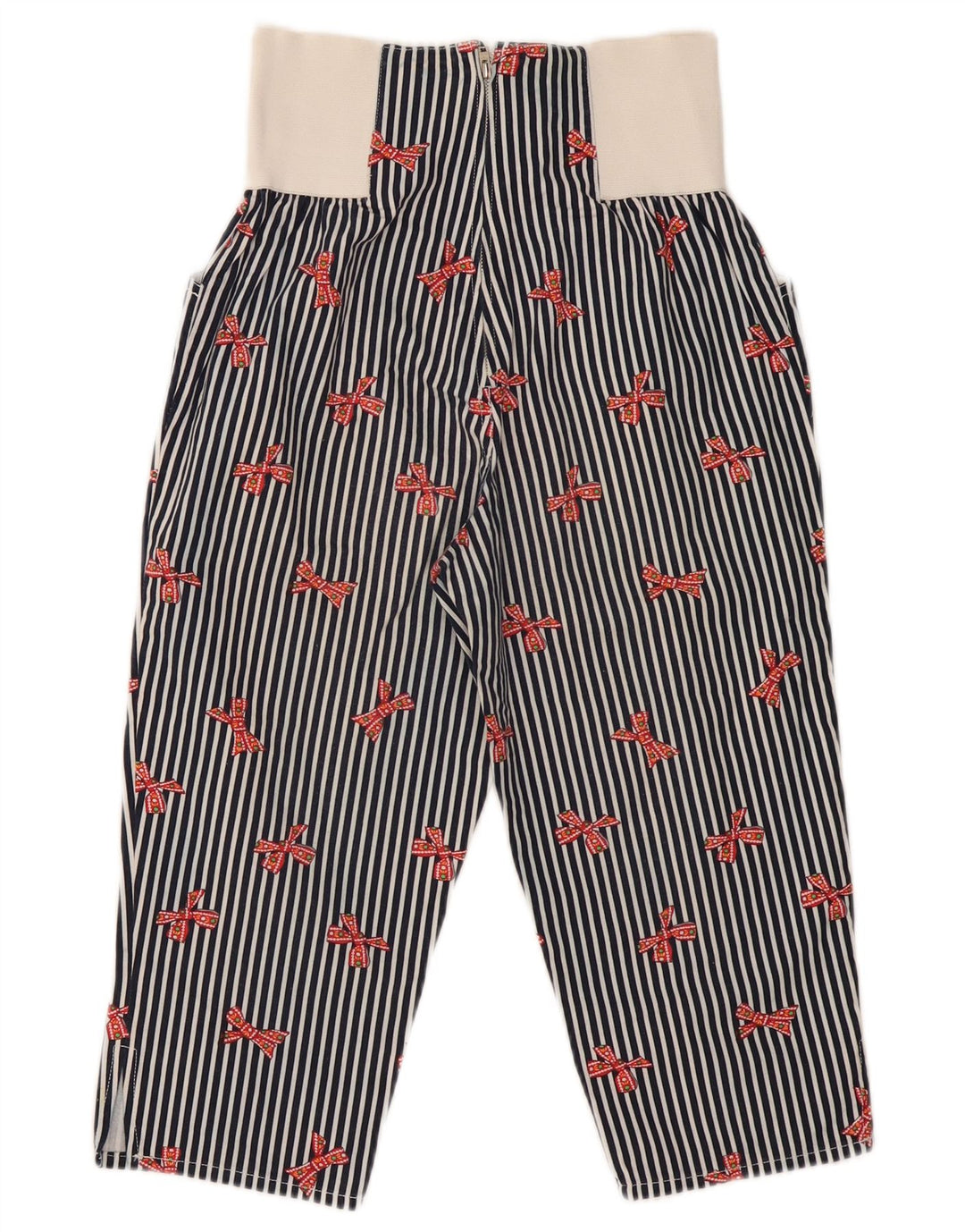 Pantaloni Cropped per Bambina Laura Biagiotti 7-8 Anni W23 L17 Blu Navy a Righe