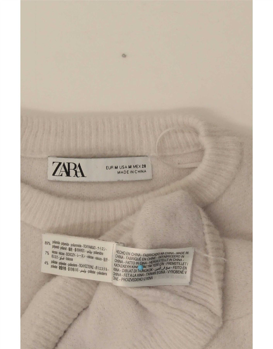 Maglione corto girocollo oversize da donna Zara UK 14 Grigio medio