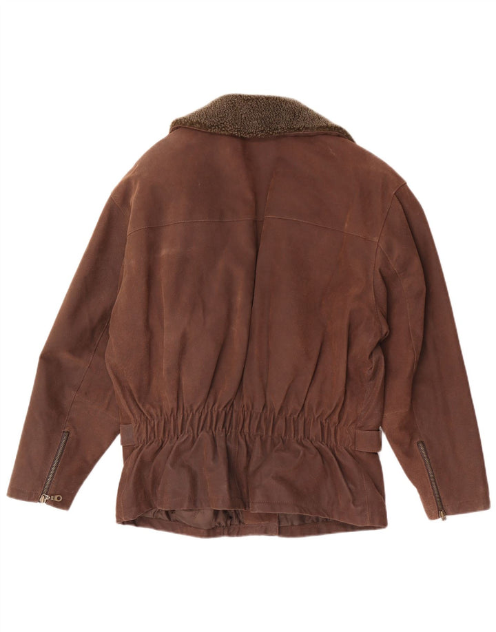 Giacca in pelle scamosciata da donna Front Line EU 44 XL in pelle marrone