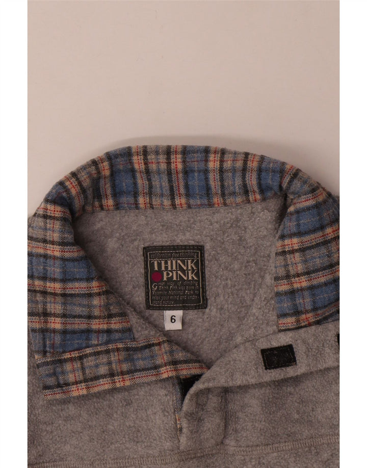 Maglione in pile grafico Think Pink per ragazzi 5-6 anni in poliestere grigio