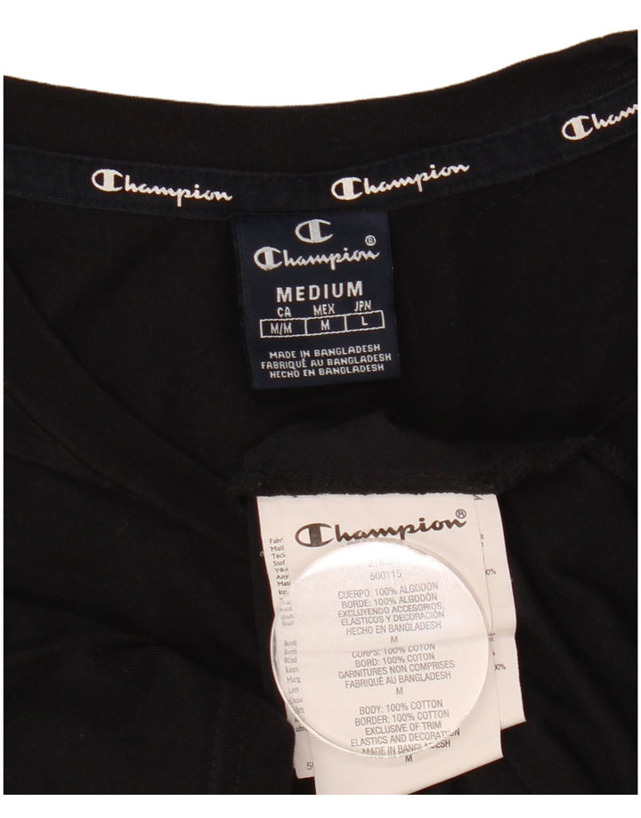 T-shirt grafica da uomo Champion Top in cotone nero medio
