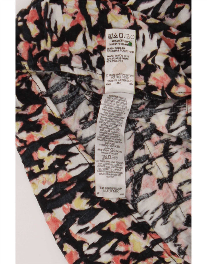 Marks & Spencer Camicetta da donna con motivo astratto Top UK 10 Small Multicolore