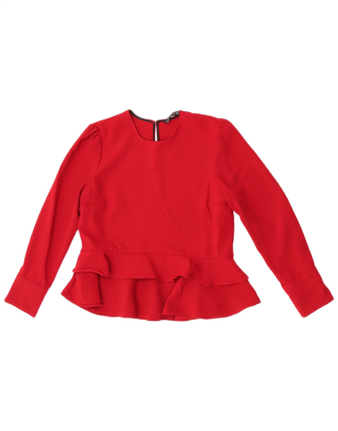 Top Zara a maniche lunghe da donna, taglia UK 12, rosso medio