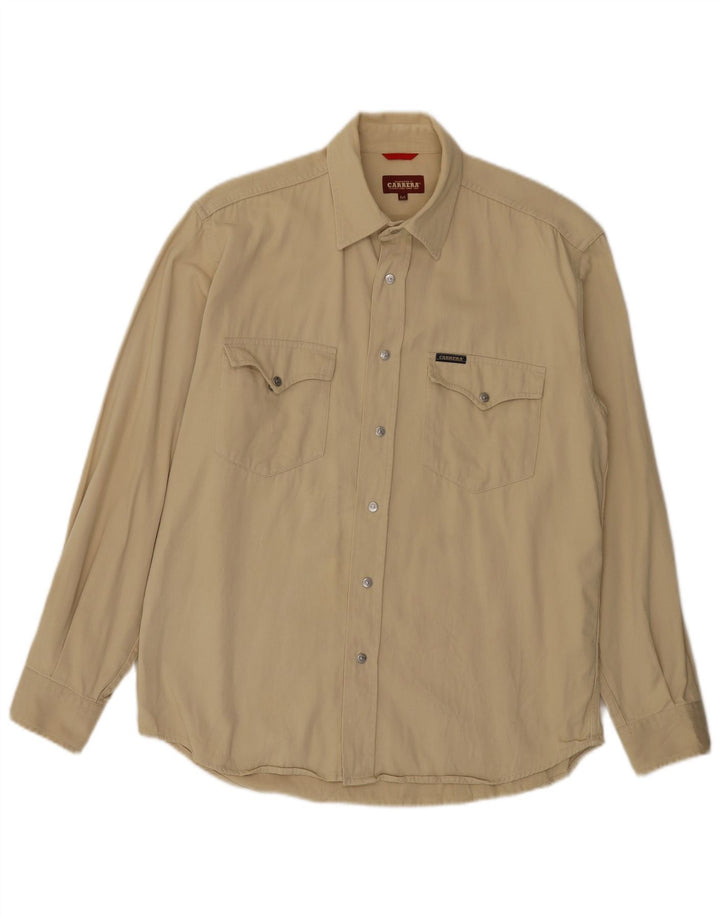 Camicia da uomo Carrera in cotone beige medio