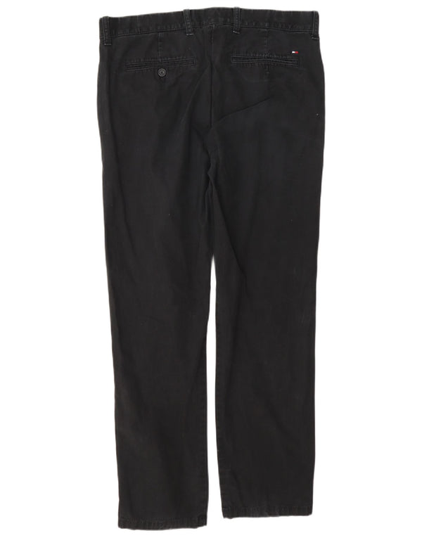 Pantaloni chino dritti da uomo Tommy Hilfiger W32 L30 cotone grigio