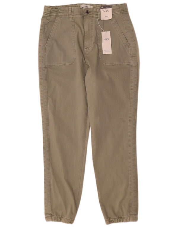 Pantaloni da jogging da donna Marks & Spencer slim fit UK 12 medio W30 L28 kaki
