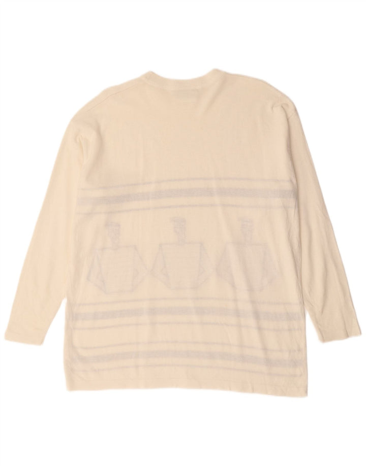 Sevres Top grafico da uomo a maniche lunghe XL a righe bianche