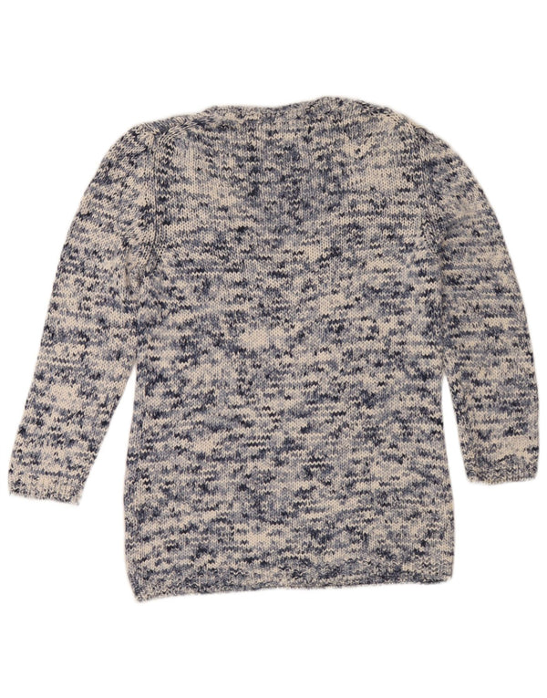 Massimo Dutti Maglione da donna con scollo a V UK 14 Medio blu navy screziato