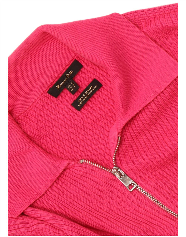Maglione cardigan da donna Massimo Dutti UK 12 Cotone rosa medio