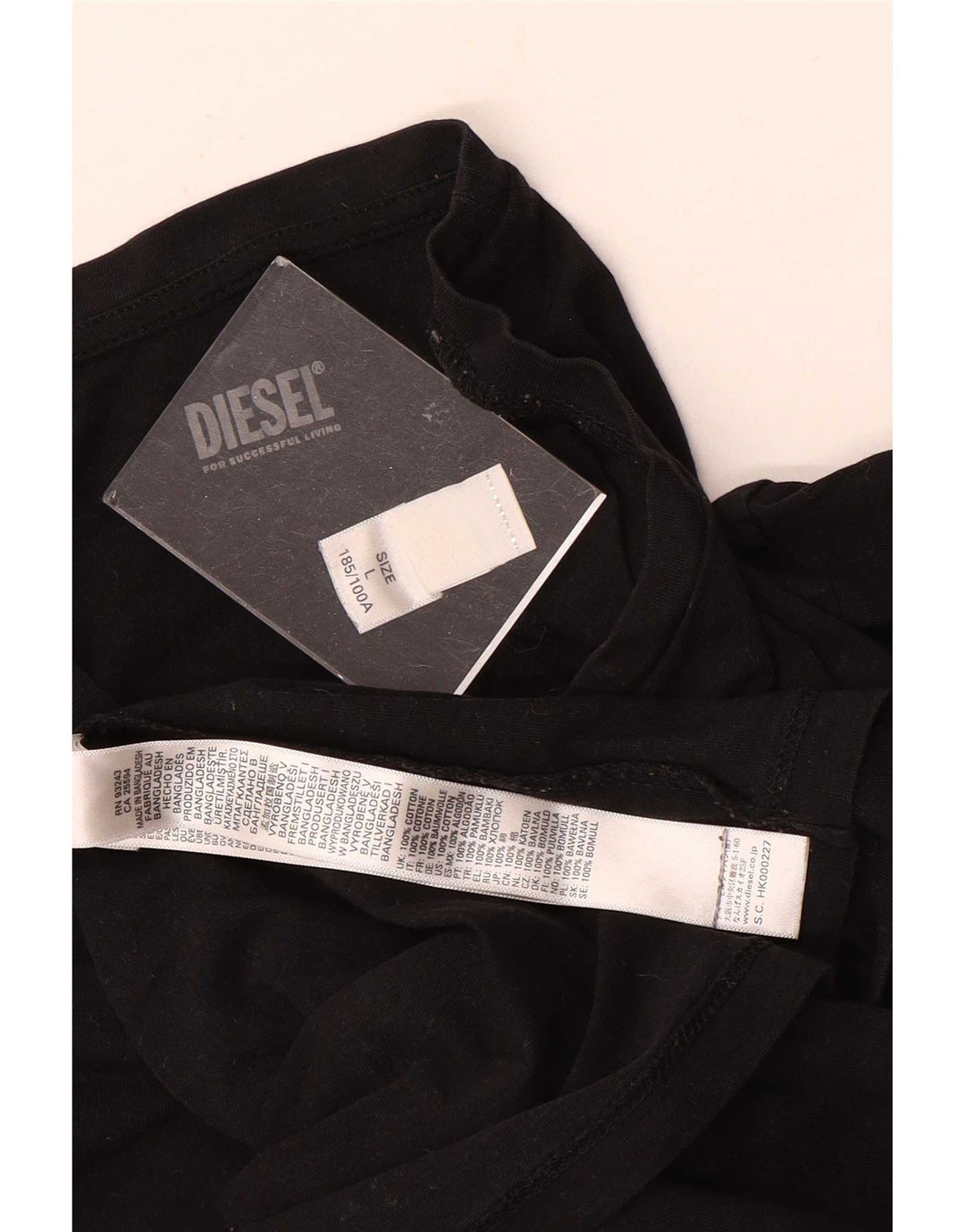 T-shirt da uomo Diesel Top grande in cotone nero