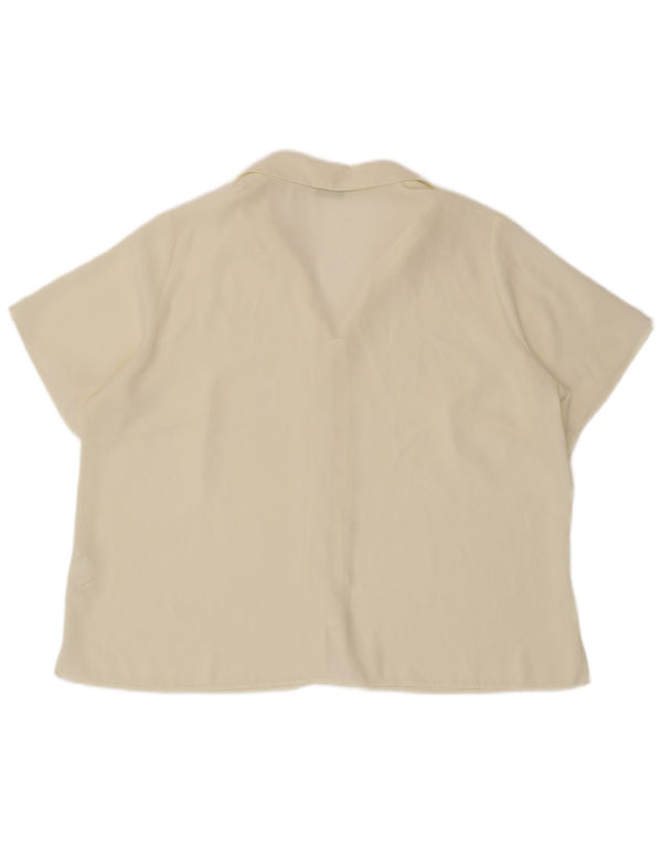 Marks & Spencer Womens Short Sleeve Shirt Blouse UK 20 2XL Off White
