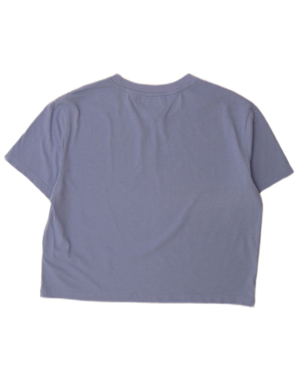 T-shirt grafica da donna Tommy Hilfiger Top UK 16 grande cotone blu