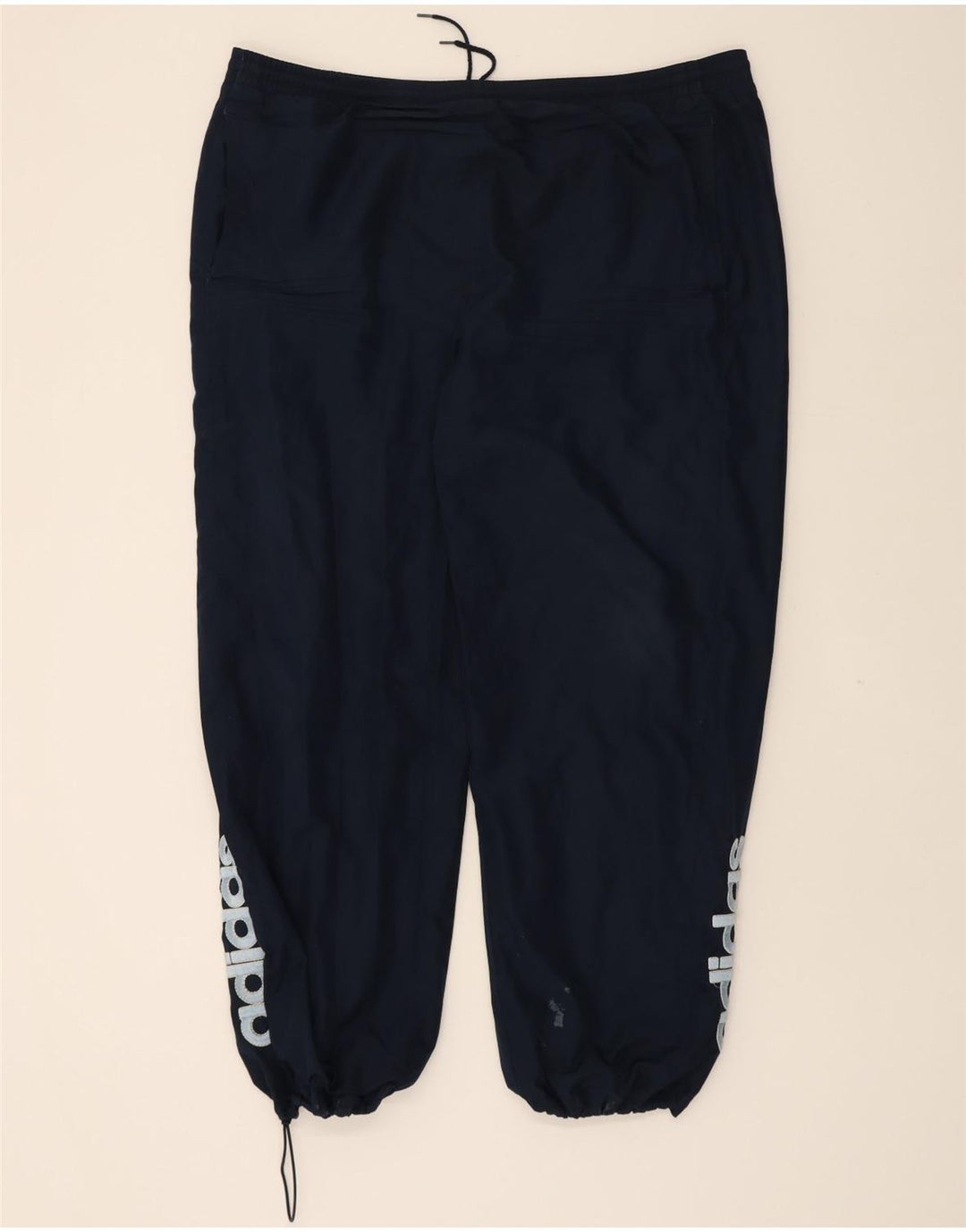ADIDAS Mens Graphic Tracksuit Trousers Joggers 2XL Navy Blue Polyester Vintage Adidas and Second-Hand Adidas from Messina Hembry 