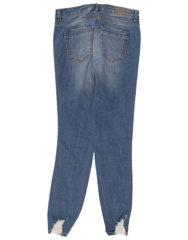 Jeans skinny effetto invecchiato da donna Zara EU 36 XS W26 L27 cotone a righe blu