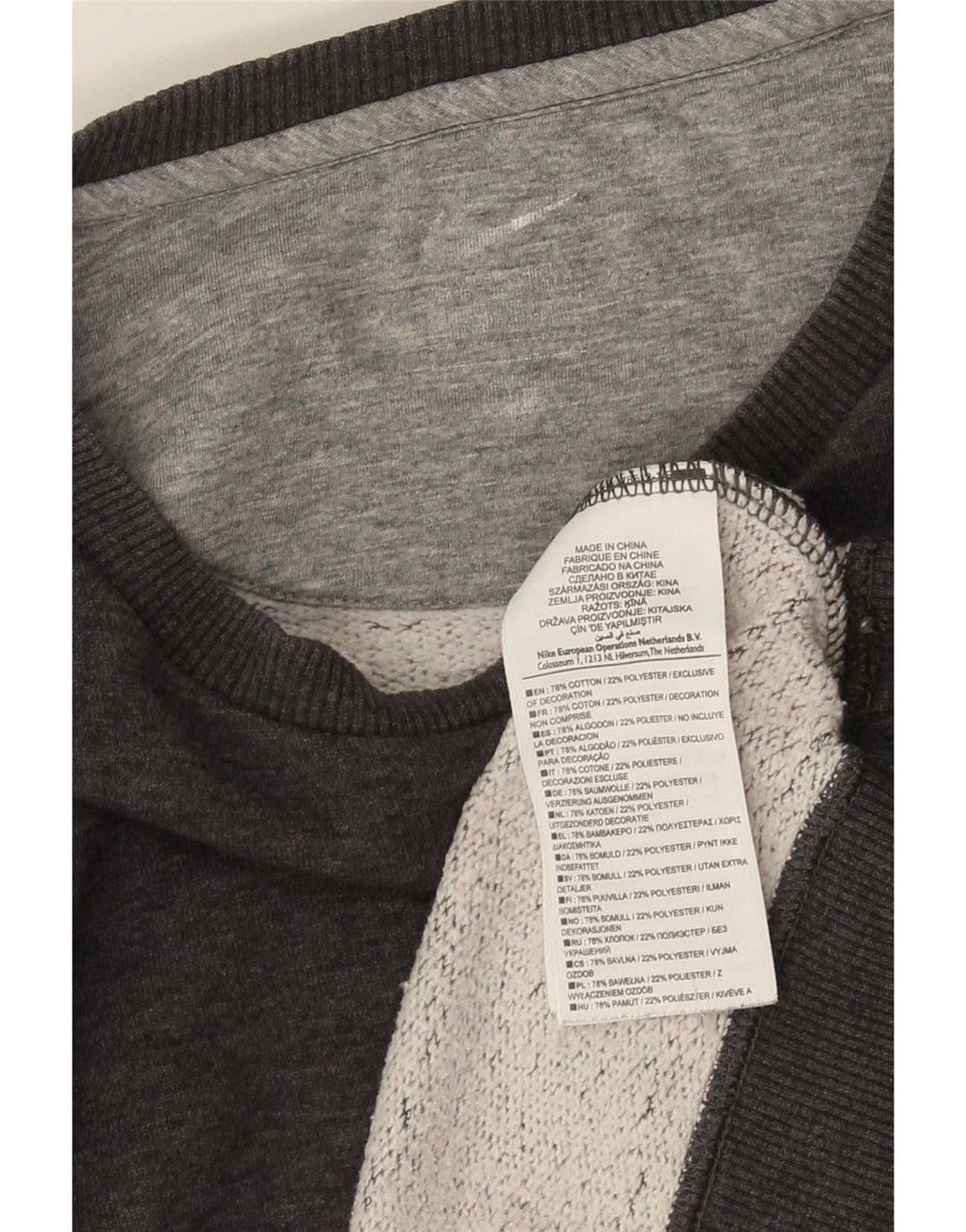Felpa Nike Dri Fit da uomo in cotone grigio medio