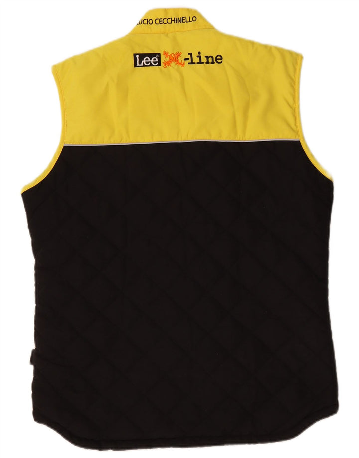 Gilet trapuntato con grafica da uomo Lee UK 36 piccolo poliestere color block nero
