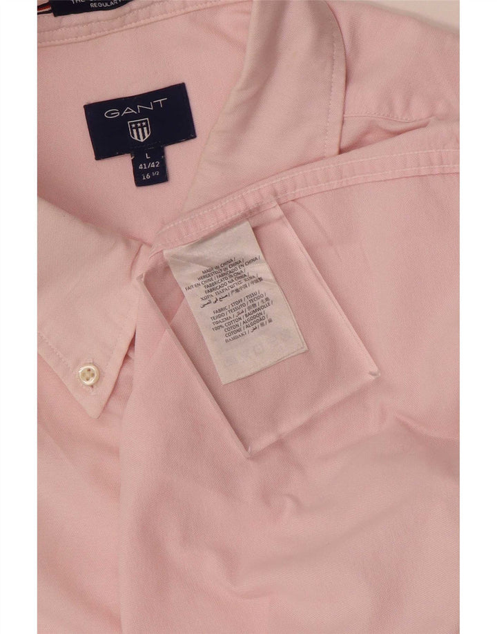 Gant Camicia da uomo vestibilità regolare taglia 41/42 16 1/2 grande cotone rosa
