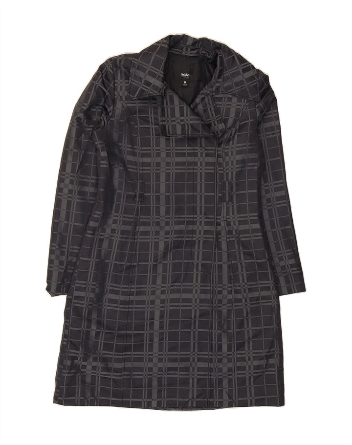 MOSSIMO Womens Overcoat UK 14 Medium Black Check Polyester Vintage Mossimo and Second-Hand Mossimo from Messina Hembry 