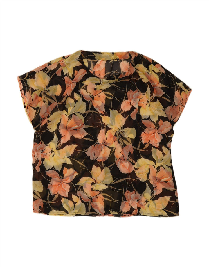 VINTAGE Womens Blouse Top UK 14 Large Multicoloured Floral