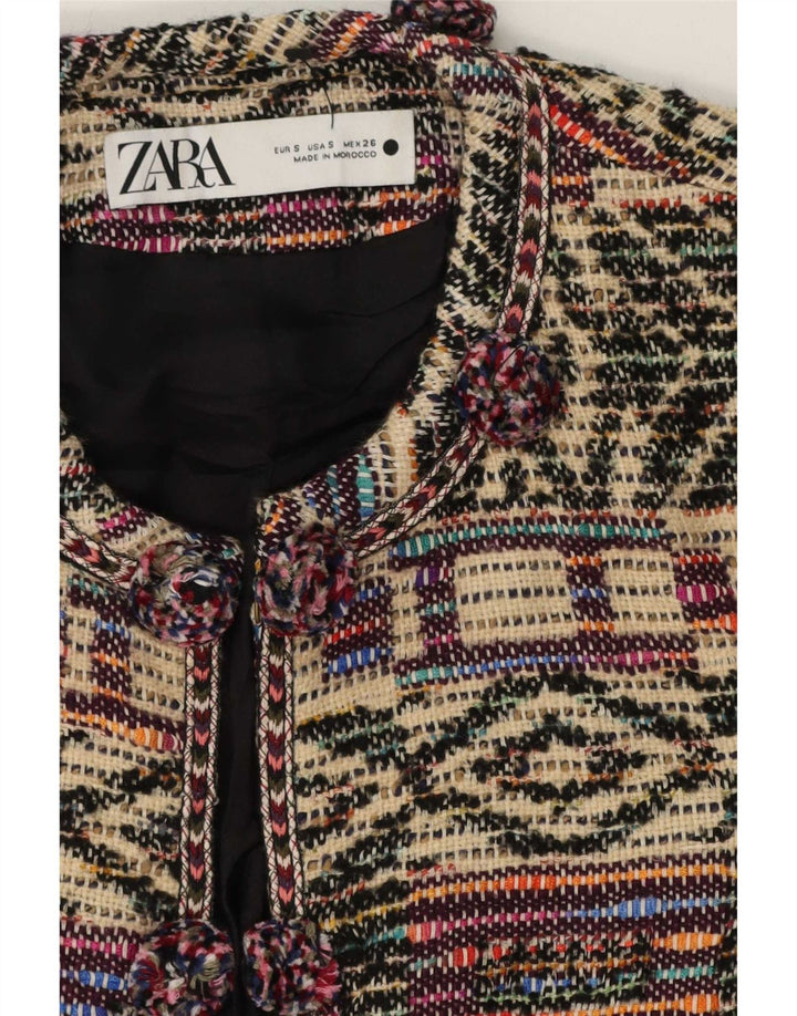 Giacca blazer oversize da donna Zara UK 10 piccola multicolore geometrica