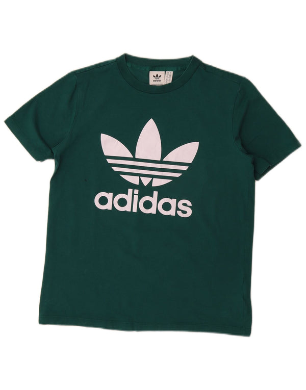 T-shirt grafica da donna Adidas Top UK 10 piccola in cotone verde