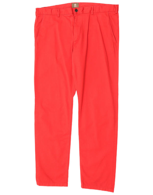 Pantaloni chino dritti da uomo Timberland W42 L34 cotone rosso