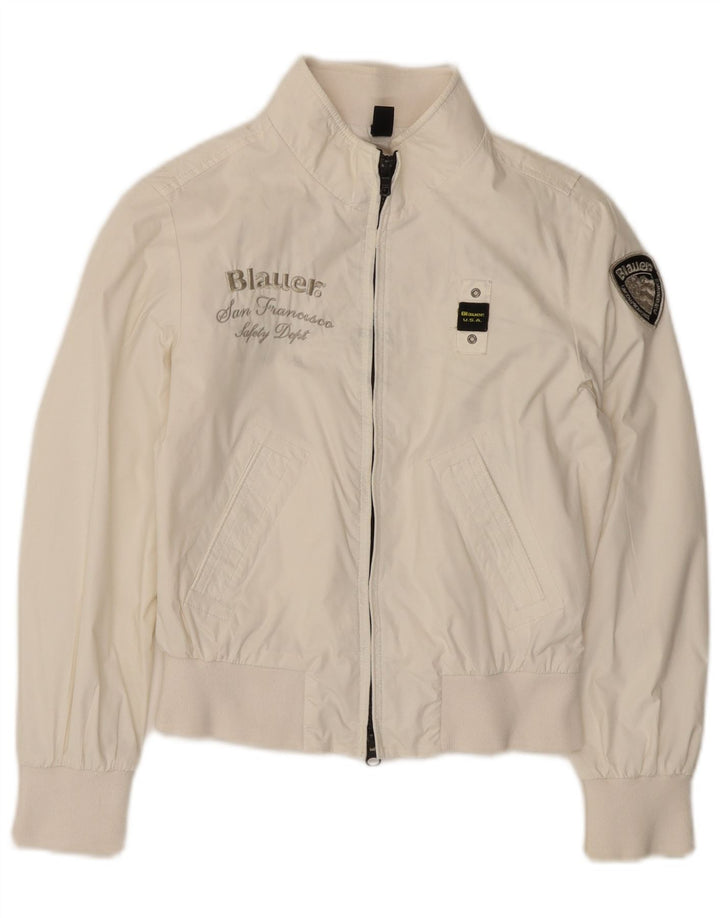 Giubbotto bomber grafico per ragazze Blauer 9-10 anni bianco classico