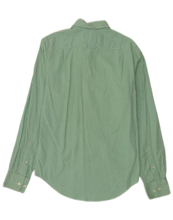 Gant Camicia da Uomo in Cotone a Quadri Piccoli Verdi