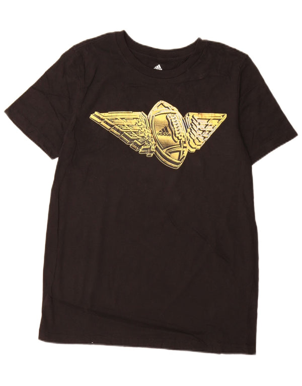 T-shirt grafica Adidas da donna con vestibilità regolare, UK 14, grande, cotone nero