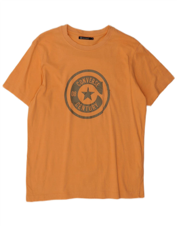 T-shirt grafica da uomo Converse Top in cotone arancione medio
