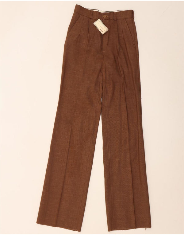 Pantaloni da abito con pegging a vita alta da donna Gio Renzi IT 42 medio W24 L34 Marrone
