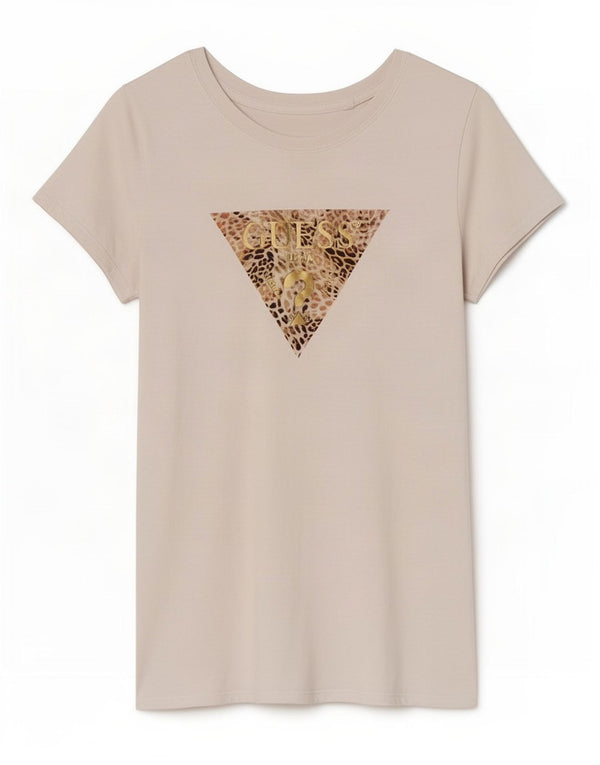 Guess T-shirt grafica da donna Top UK 8 Small White Animal Print Cotton