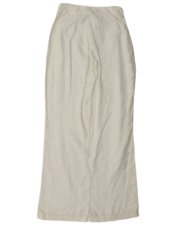 Pantaloni casual larghi a vita alta da donna vintage W24 L33 bianchi