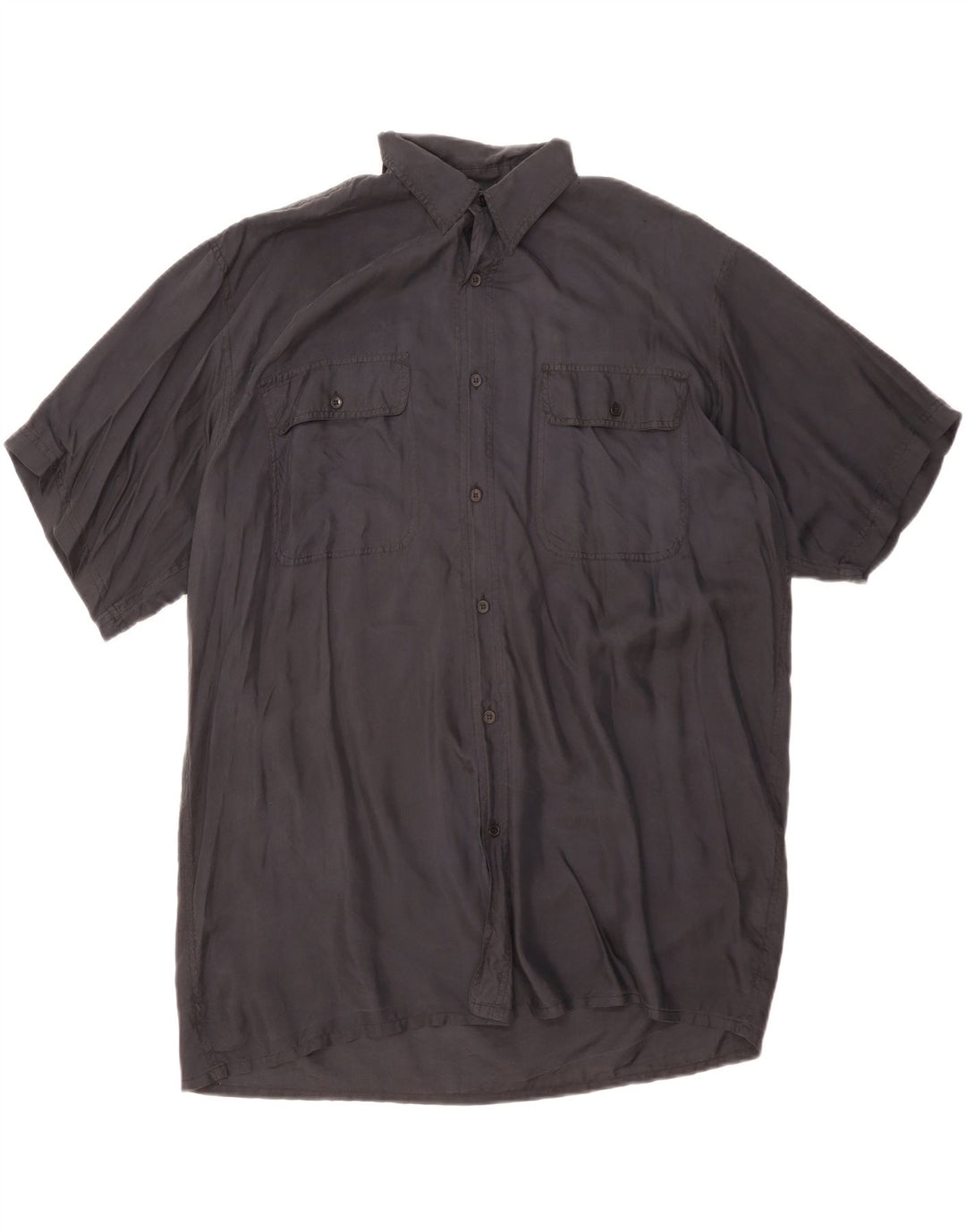 Camicia a maniche corte da uomo Tornado grande in seta nera