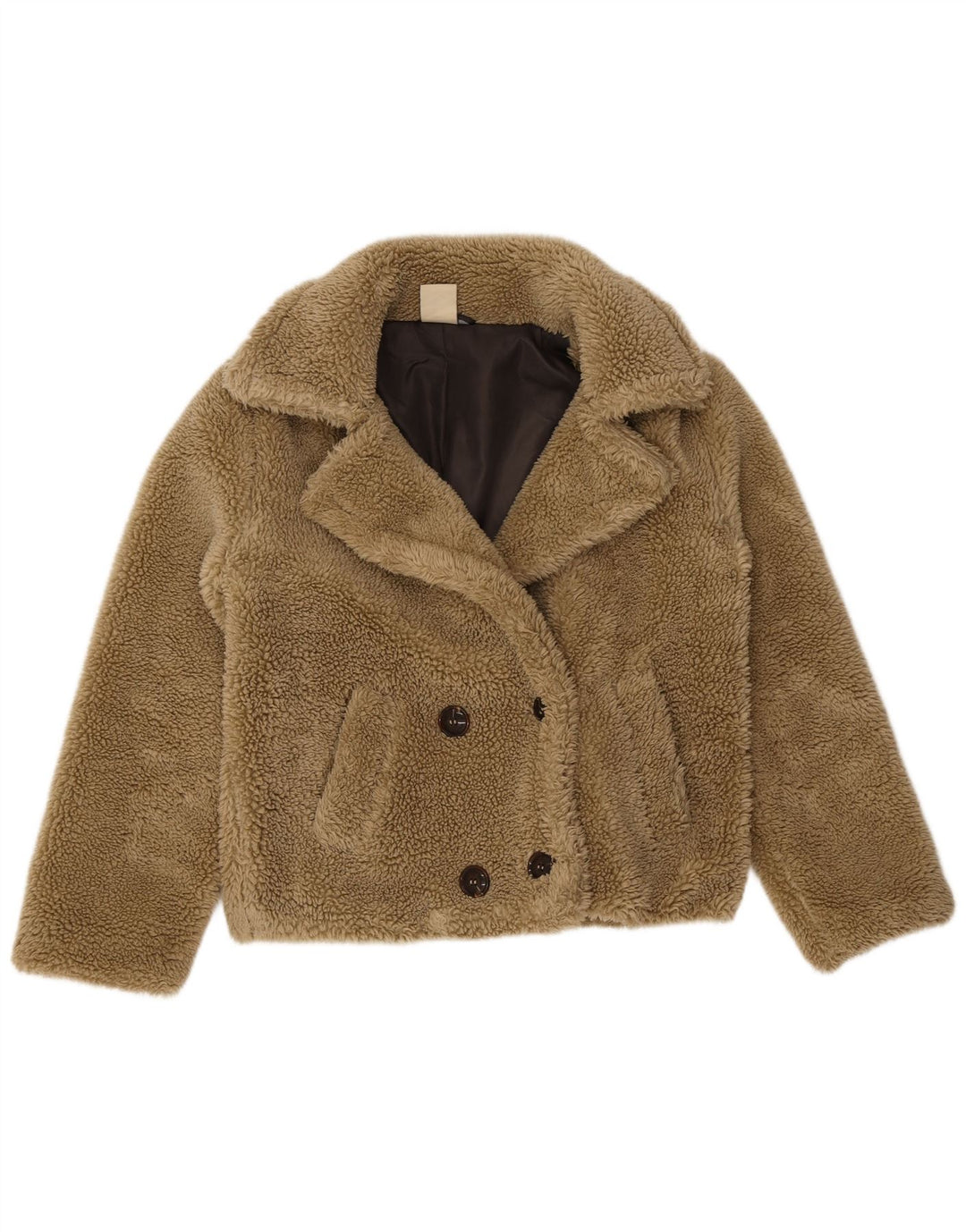 Giacca Sherpa da donna con orsacchiotto Weird Fish UK 12 Poliestere beige medio