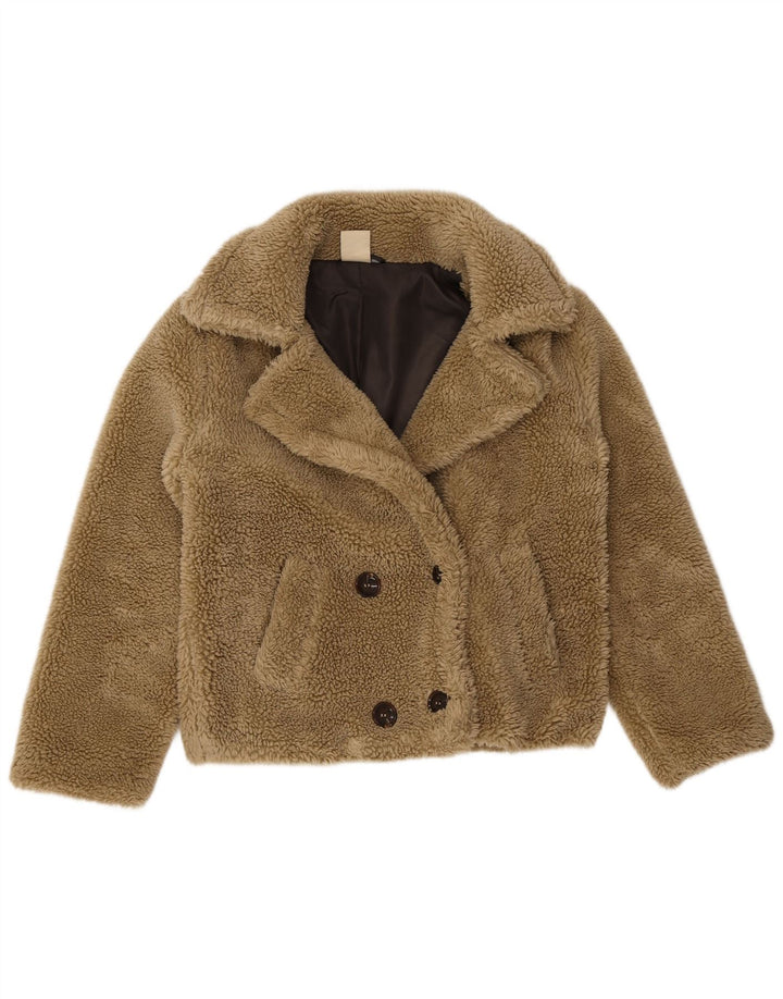 Giacca Sherpa da donna con orsacchiotto Weird Fish UK 12 Poliestere beige medio