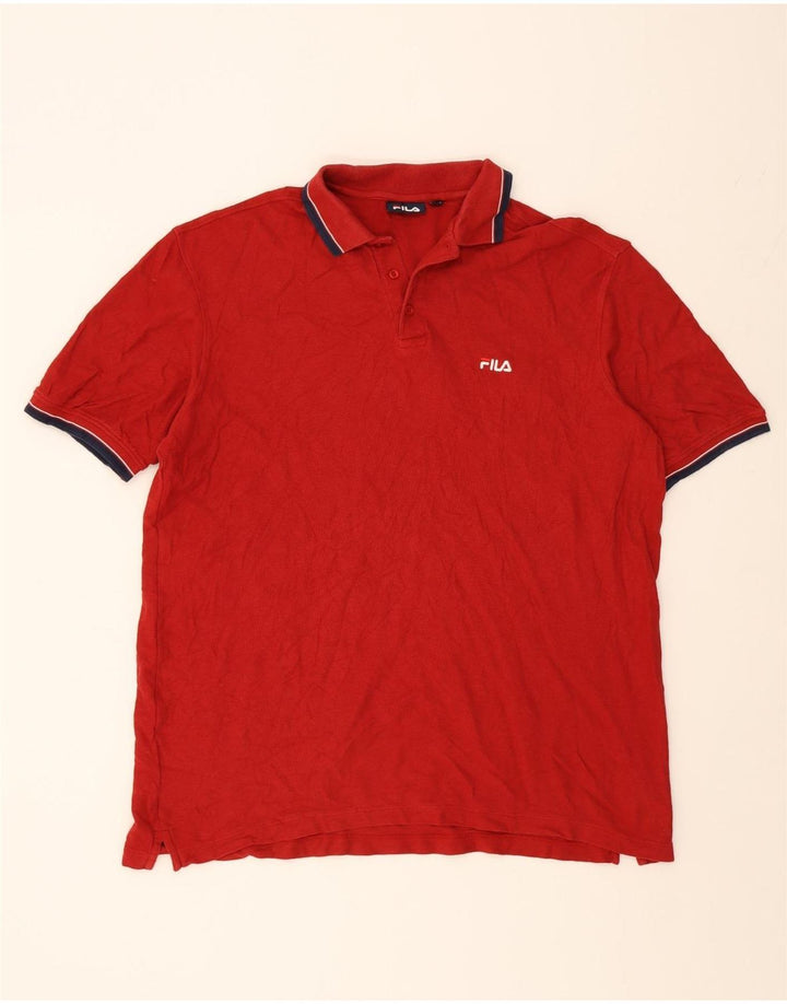 FILA Mens Polo Shirt IT 54 XL Red Cotton Vintage Fila and Second-Hand Fila from Messina Hembry 