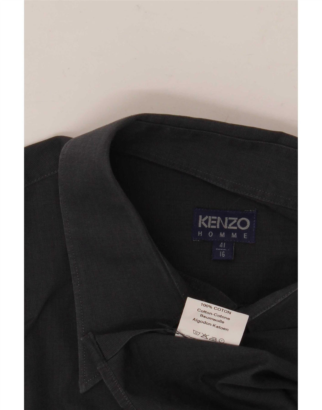 Camicia da uomo Kenzo taglia 41 16 grande cotone grigio