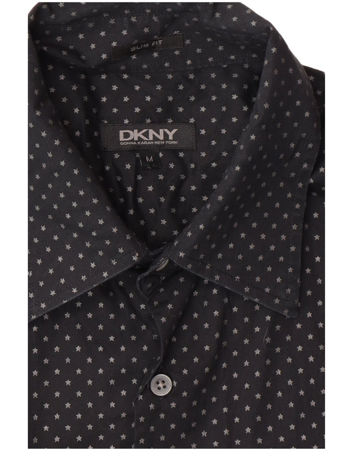 Camicia DKNY da uomo slim fit media nera maculata