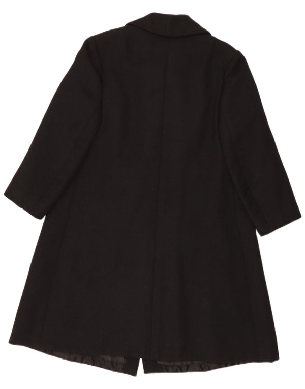 Cappotto doppiopetto vintage da donna UK 14 medio nero