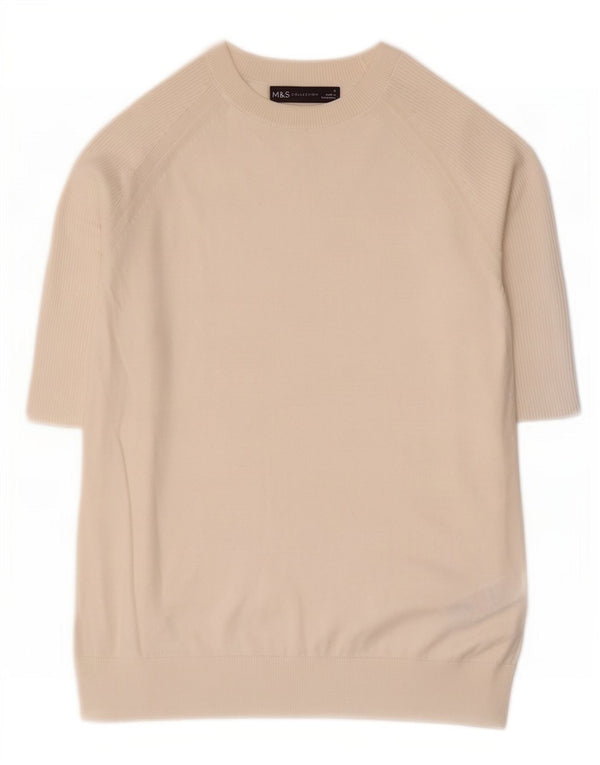 Maglione maglione con scollo a barca da donna Marks & Spencer UK 10 piccolo bianco sporco